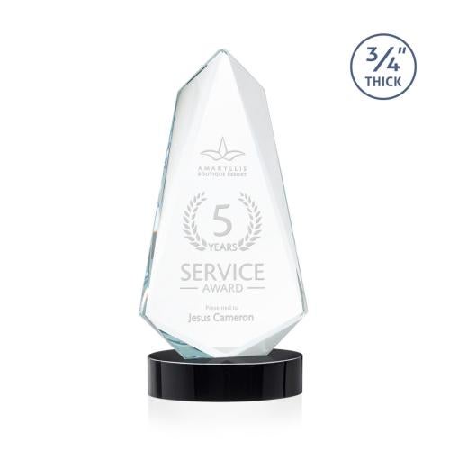 Awards and Trophies - Crystal Awards - Sheridan Black on Alberton Oval Base Unique Crystal Award