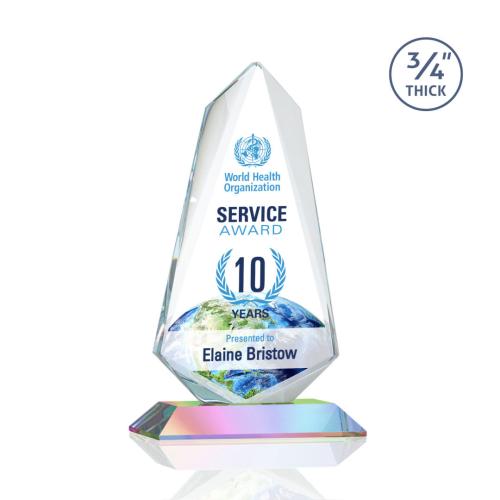 Awards and Trophies - Crystal Awards - Sheridan Full Color Prismatic Unique Crystal Award