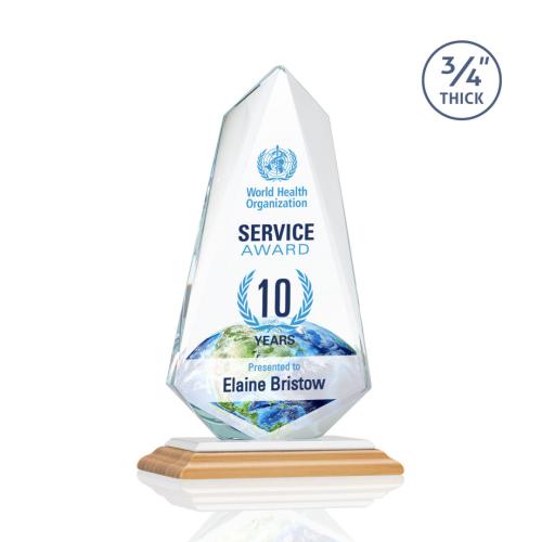 Awards and Trophies - Crystal Awards - Sheridan Full Color Bamboo/White Unique Wood Award