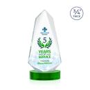 Sheridan Full Color Green on Alberton Base Unique Crystal Award