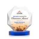 Kitchener Full Color Blue on Alberton Base Polygon Crystal Award