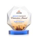 Kitchener Full Color Sky Blue on Alberton Base Polygon Crystal Award