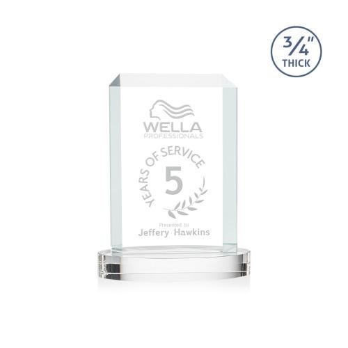 Awards and Trophies - Crystal Awards - Dalton Clear on Alberton Base Rectangle Crystal Award