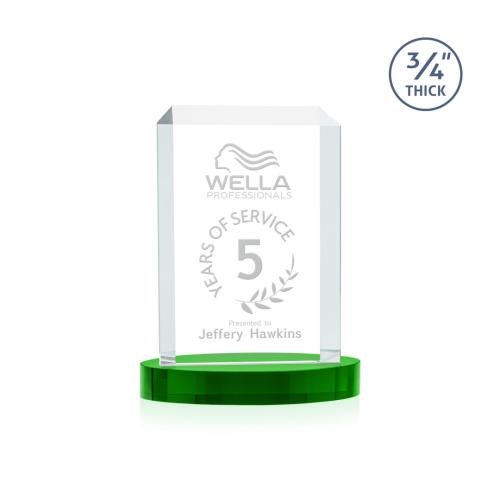 Awards and Trophies - Crystal Awards - Dalton Green on Alberton Base Rectangle Crystal Award