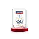 Dalton Full Color Red on Alberton Base Rectangle Crystal Award
