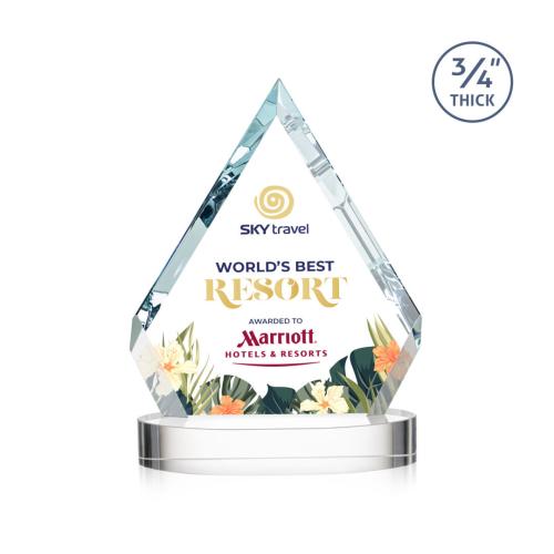 Awards and Trophies - Crystal Awards - Apex Full Color Starfire  on Alberton Base Diamond Crystal Award