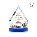 Apex Full Color Blue on Alberton Base Diamond Crystal Award