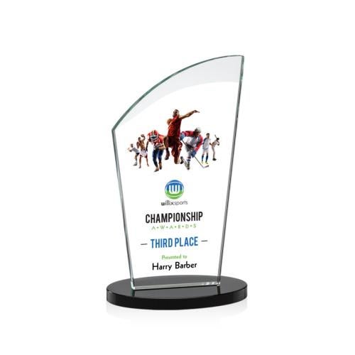 Awards and Trophies - Crystal Awards - Tomkins Full Color Black Peaks Crystal Award
