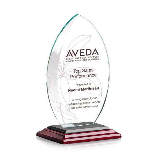 Awards and Trophies - Crystal Awards - Windermere Full Color Rosewood Flame Crystal Award
