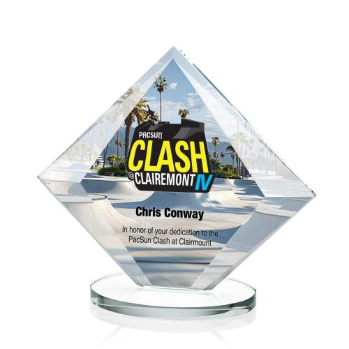 Awards and Trophies - Crystal Awards - Teston Full Color Clear Diamond Crystal Award