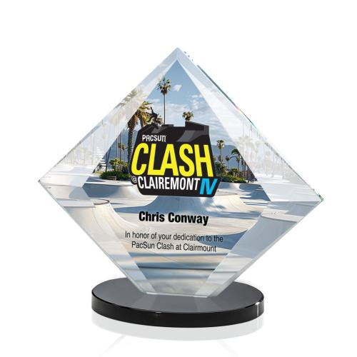 Awards and Trophies - Crystal Awards - Teston Full Color Black Diamond Crystal Award