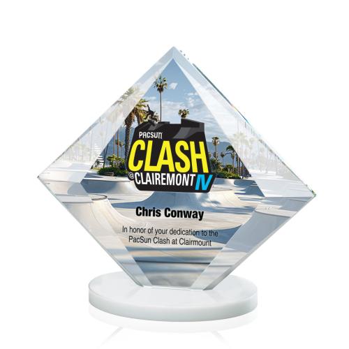 Awards and Trophies - Crystal Awards - Teston Full Color White Diamond Crystal Award