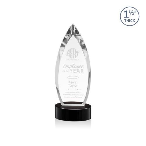 Awards and Trophies - Crystal Awards - Fortier Black on Base Peaks Crystal Award