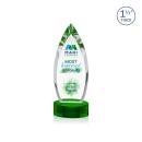 Fortier Full Color Green on Base Peaks Crystal Award
