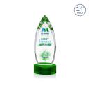 Fortier Full Color Green on Base Peaks Crystal Award
