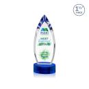 Fortier Full Color Blue on Base Tear Drop Crystal Award