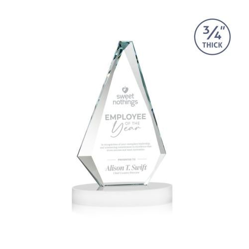 Awards and Trophies - Crystal Awards - Windsor White on Alberton Base Diamond Crystal Award