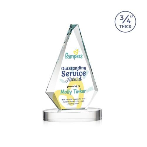 Awards and Trophies - Crystal Awards - Windsor Full Color Starfire on Alberton Base Diamond Crystal Award