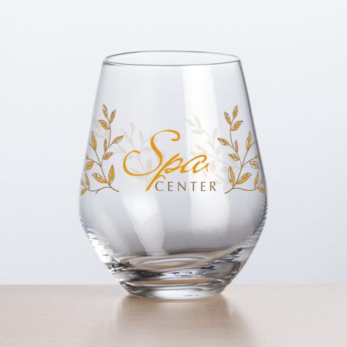 Corporate Gifts - Barware - Wine Glasses - Reina Stemless Wine - Full Color