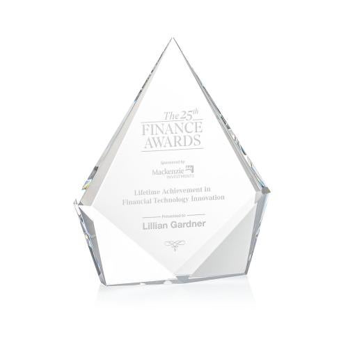 Awards and Trophies - Crystal Awards - Shelton Clear Diamond Crystal Award
