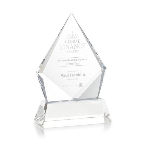 Awards and Trophies - Crystal Awards - Shelton Clear on Newhaven Base Diamond Crystal Award
