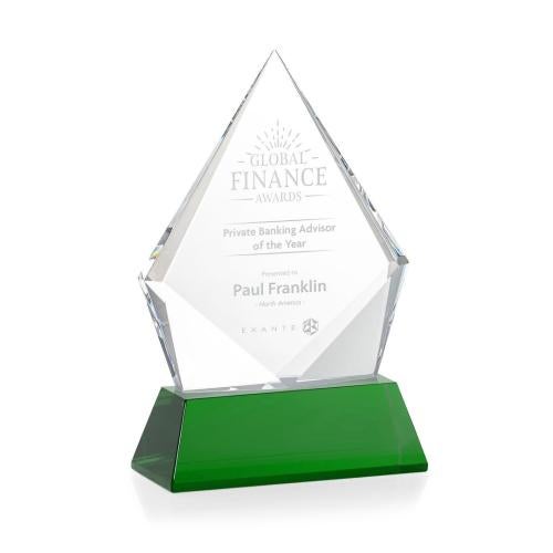 Awards and Trophies - Crystal Awards - Shelton Green on Newhaven Base Diamond Crystal Award