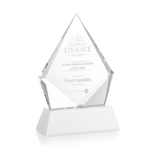 Awards and Trophies - Crystal Awards - Shelton White on Newhaven Base Diamond Crystal Award