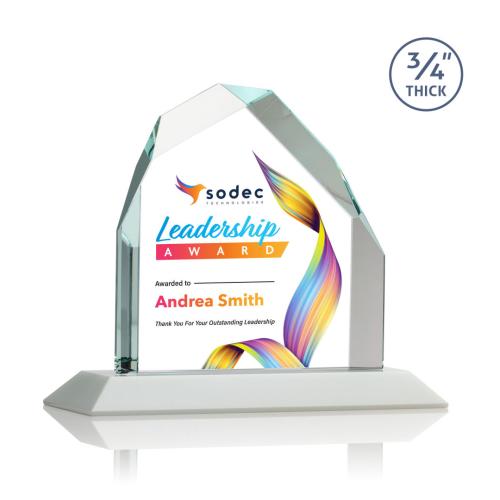 Awards and Trophies - Crystal Awards - Austere Peak Full Color White Peaks Crystal Award