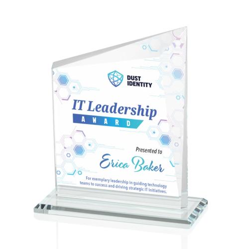 Awards and Trophies - Crystal Awards - Bellamy Full Color Clear Peaks Crystal Award