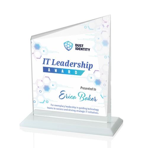 Awards and Trophies - Crystal Awards - Bellamy Full Color White Peaks Crystal Award
