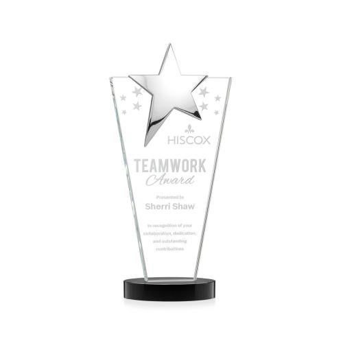 Awards and Trophies - Crystal Awards - Mantella Chrome Black Star Crystal Award
