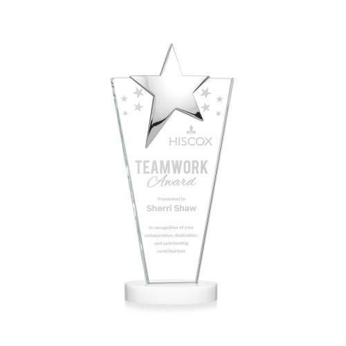 Awards and Trophies - Crystal Awards - Mantella Chrome White Star Crystal Award