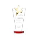 Mantella Gold Red Star Crystal Award