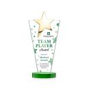 Mantella Gold Full Color Green Star Crystal Award