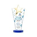 Mantella Gold Full Color Blue Star Crystal Award