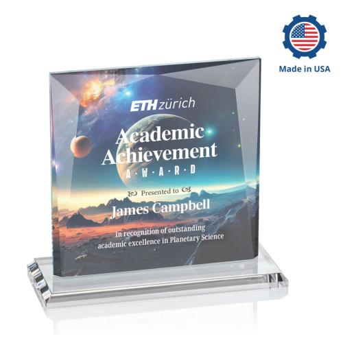 Awards and Trophies - Crystal Awards - Tanner Full Color Square / Cube Crystal Award
