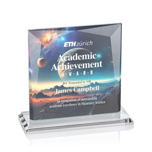 Awards and Trophies - Crystal Awards - Tanner Full Color Clear Square / Cube Crystal Award