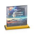 Tanner Full Color Amber Square / Cube Crystal Award