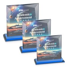 Tanner Full Color Sky Blue Square / Cube Crystal Award - Crystal Awards