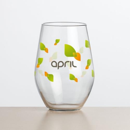 Corporate Gifts - Barware - Wine Glasses - Vale Stemless Wine - Full Color
