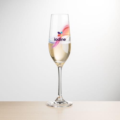 Corporate Gifts - Barware - Champagne Flutes - Burlington Flute - Full Color