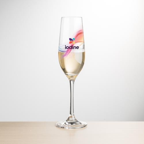 Corporate Gifts - Barware - Champagne Flutes - Burlington Flute - Full Color