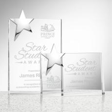 Denham Star Silver Rectangle Crystal Award - Star Awards