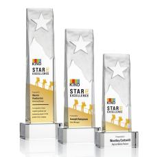 Stapleton Star Full Color Clear on Base Rectangle Crystal Award - Crystal Awards
