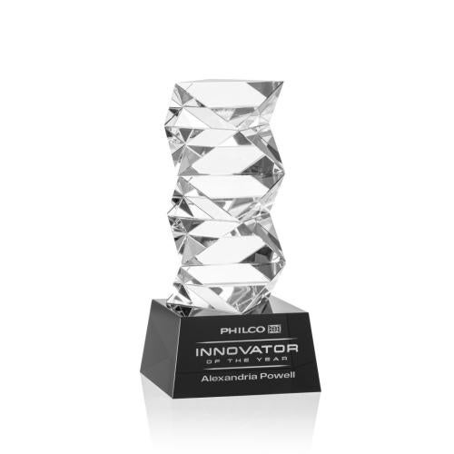 Awards and Trophies - Crystal Awards - Callucci Black on Robson Base Towers Crystal Award