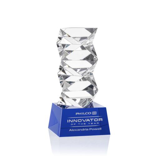 Awards and Trophies - Crystal Awards - Callucci Blue on Robson Base Towers Crystal Award