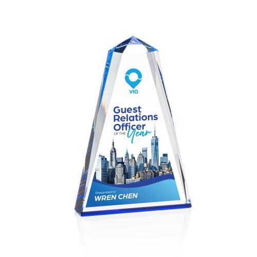 Awards and Trophies - Crystal Awards - Cotswold Full Color Pyramid Crystal Award