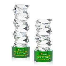 Callucci Full Color Green on Marvel Base Towers Crystal Award - Crystal Awards