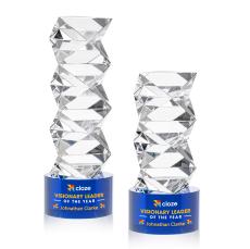 Callucci Full Color Blue on Marvel Base Towers Crystal Award - Crystal Awards