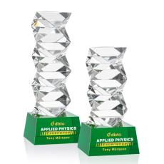 Callucci Full Color Green on Robson Base Towers Crystal Award - Colored Crystal Awards
